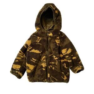 Reversable Sherpa Lined Hooded Zip Jacket Boy Size 4T